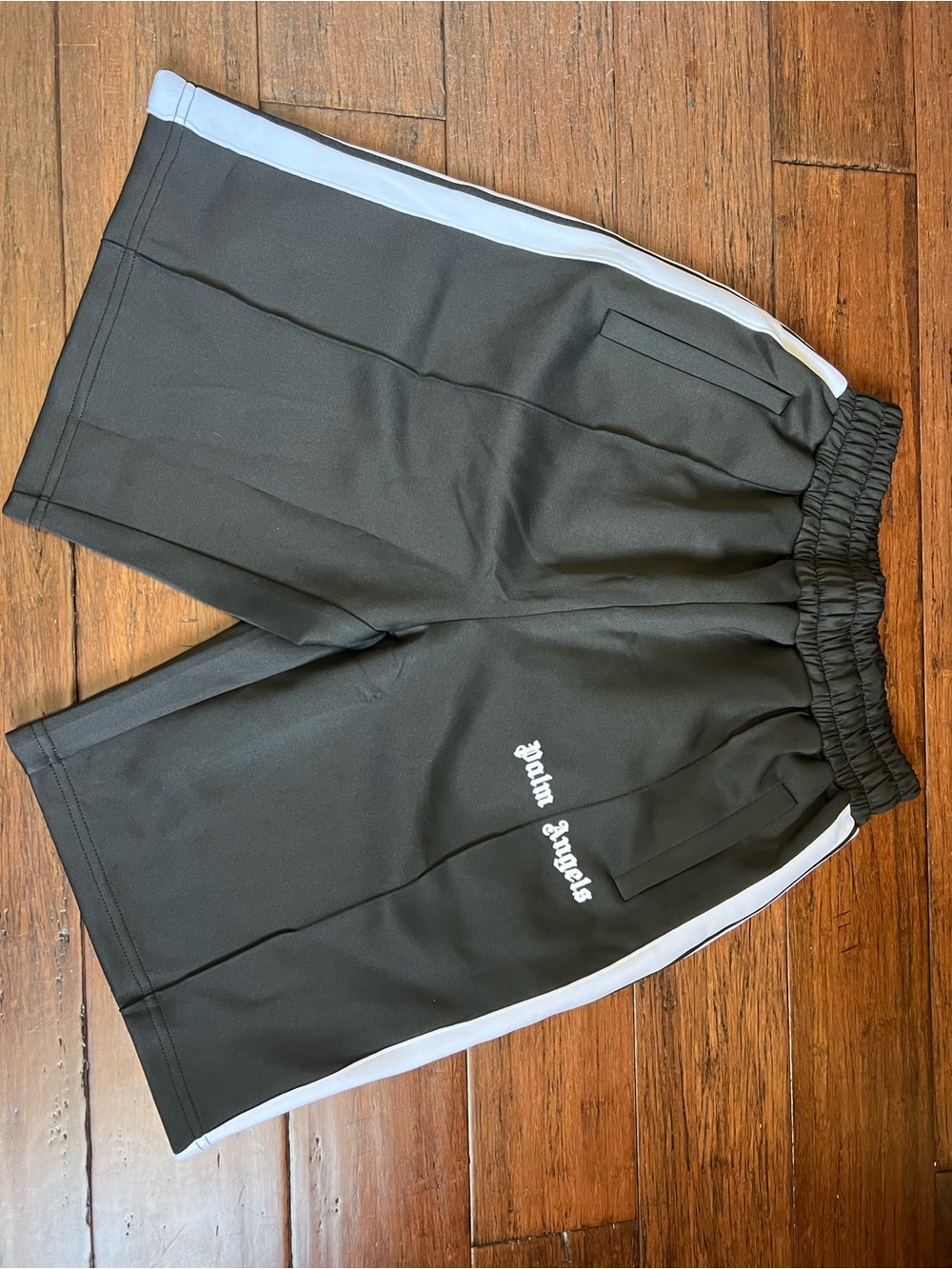 Palm Angels Black Shorts with White Side Stripes